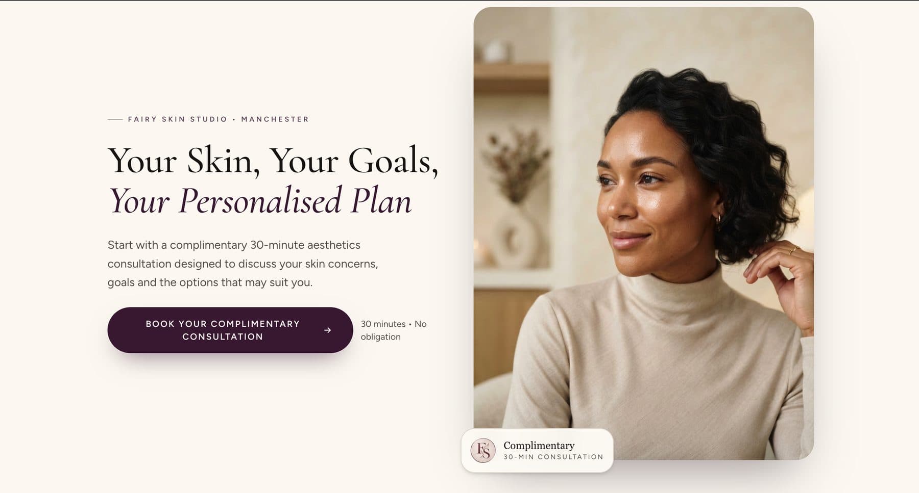 Fairy Skin Studio — consultation landing page