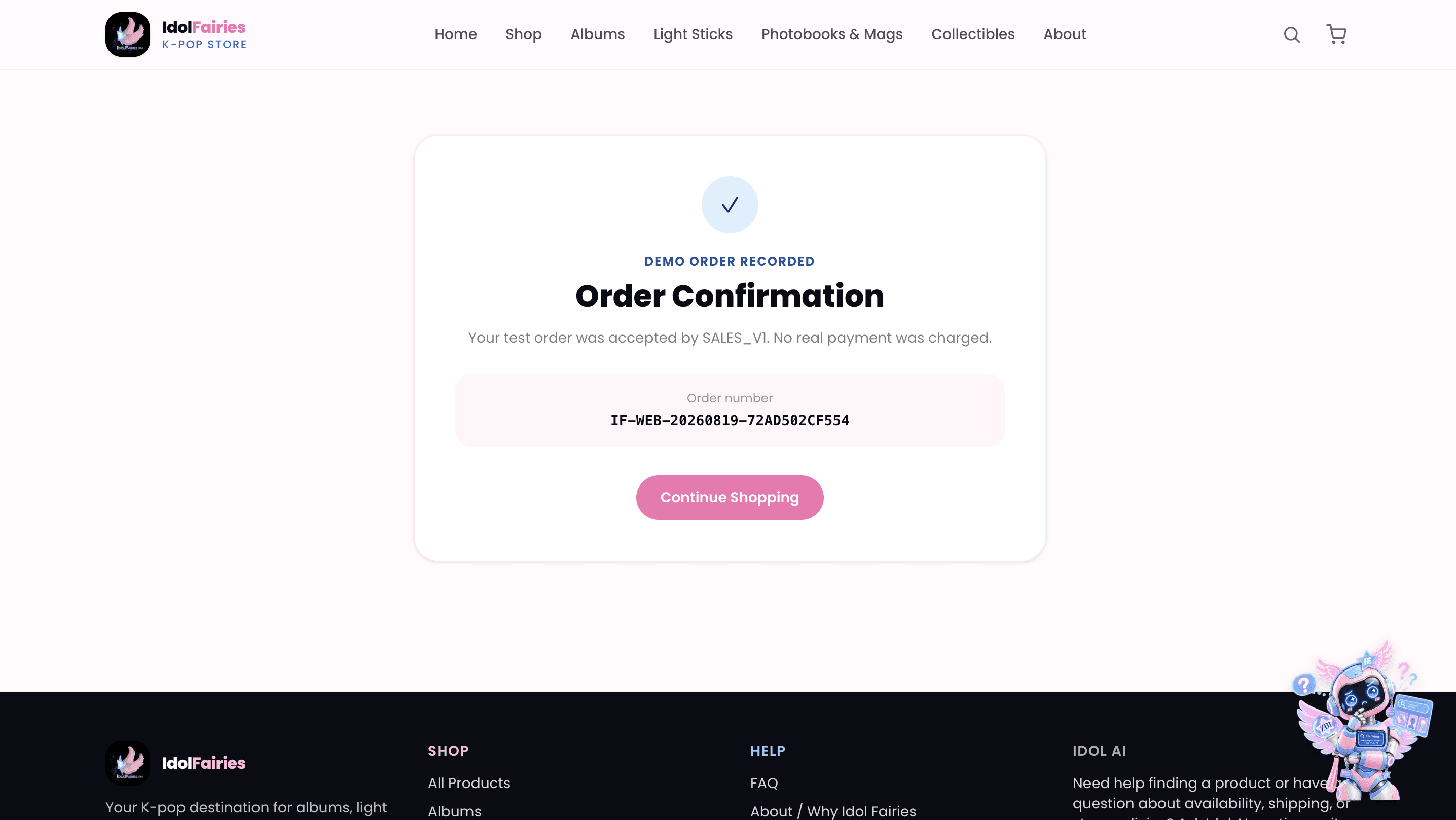 Order confirmation