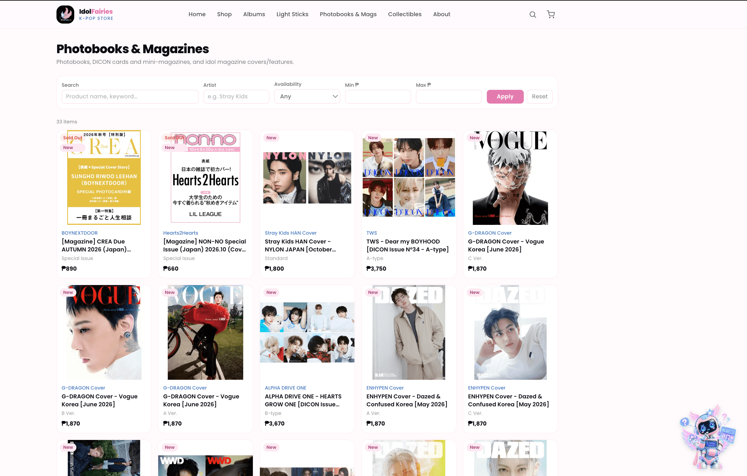 Photobooks and magazines